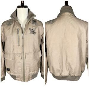 Stussy x Kostas Seremetis | Men | Rare Vtg Canvas Patch Bomber Jacket | Medium